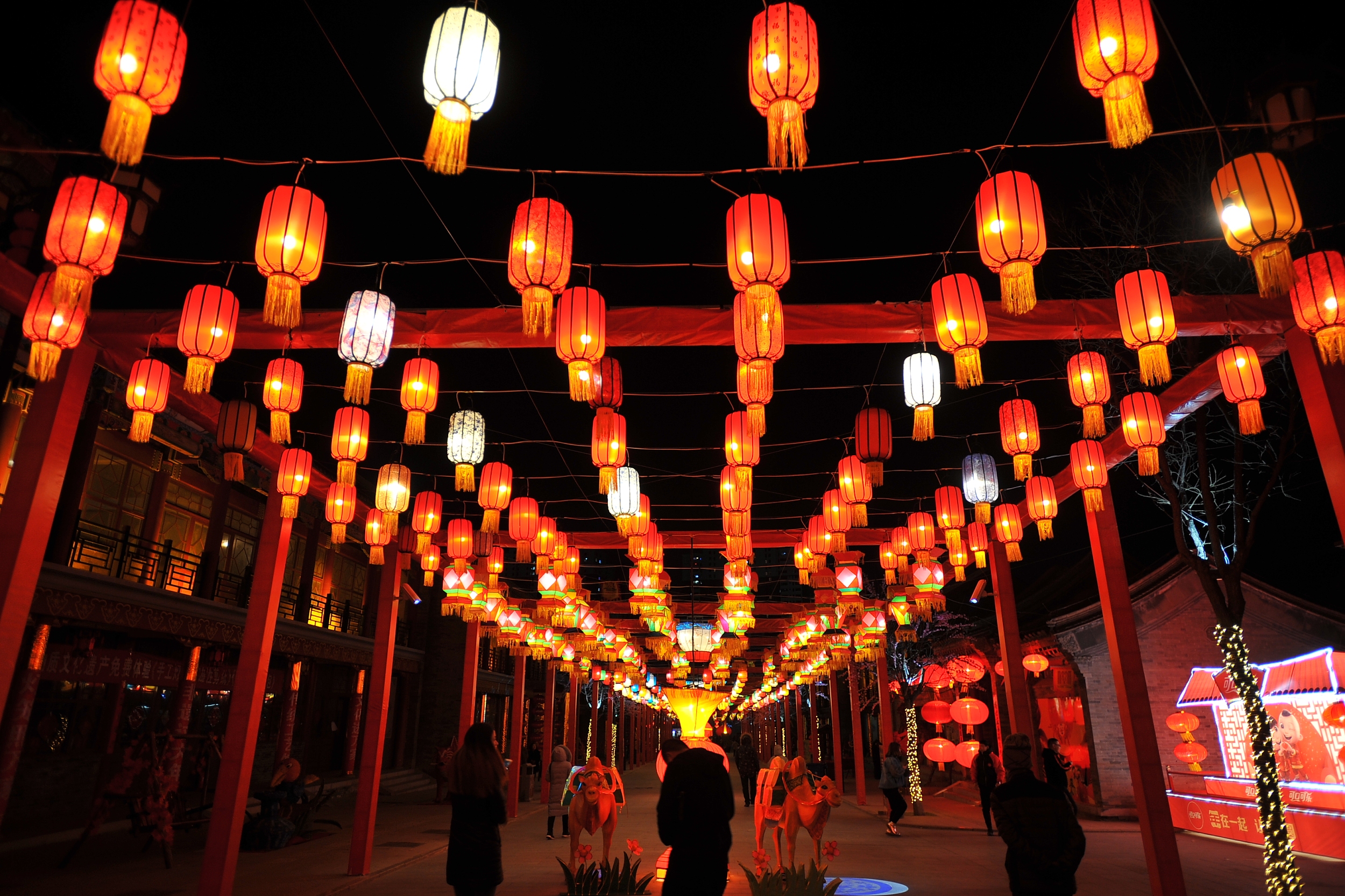 河北張家口:各式燈籠點亮新春廟會