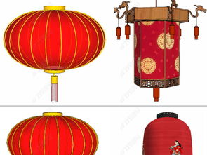 古典中式燈籠燈具su模型設計模型下載
