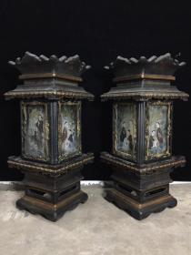 流光溢彩 一對木胎漆器宮燈的傳世之美